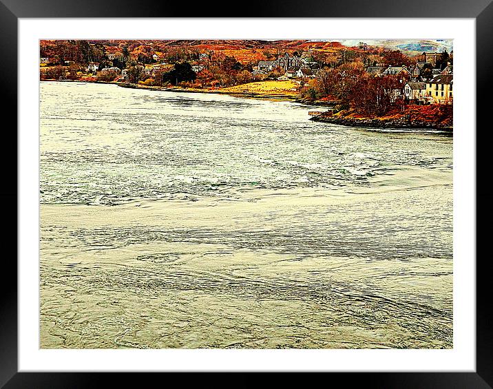 Falls of Lora Framed Mounted Print by Bill Lighterness