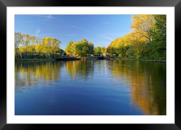 Autumn Colours, Sheffield Canal Framed Mounted Print by Darren Galpin
