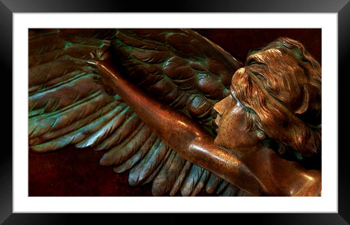 bronze angel Framed Mounted Print by Heather Newton
