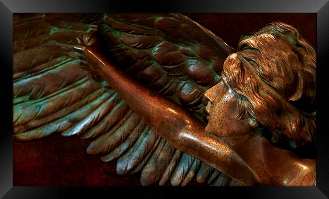 bronze angel Framed Print by Heather Newton