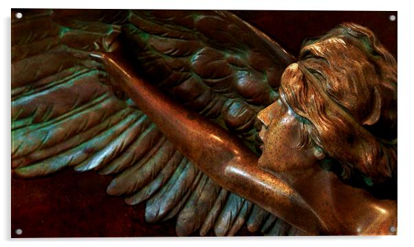 bronze angel Acrylic by Heather Newton