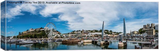 Torquay Panorama Canvas Print by Tracey Yeo