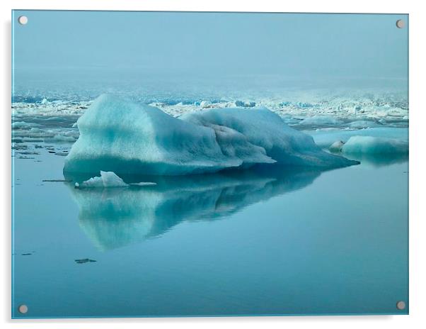 Iceland, Lake, Ice Block Acrylic by Robert Cane