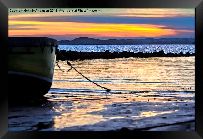 Sunset over Firth of Forth Framed Print by Andy Anderson