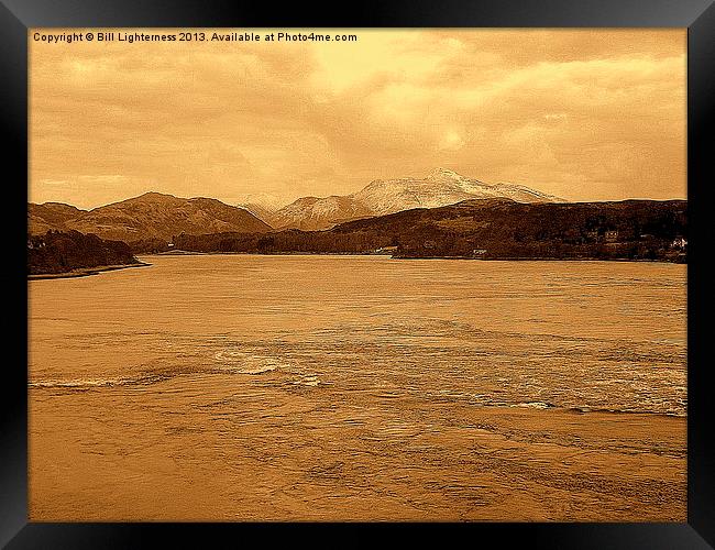 Loch Etive to the Mountains Framed Print by Bill Lighterness