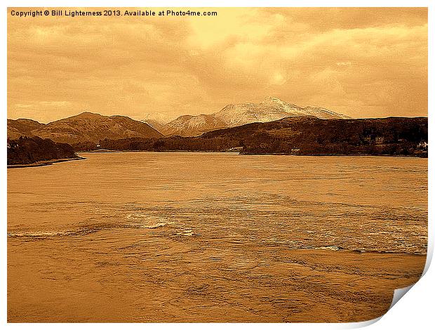 Loch Etive to the Mountains Print by Bill Lighterness