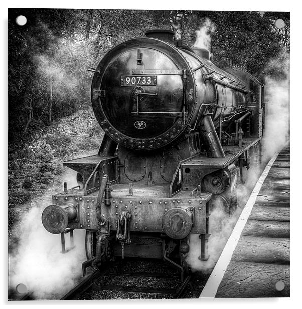 Under Steam Again. Mono. Acrylic by Colin Metcalf