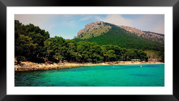 Formentor Bay Framed Mounted Print by Louise Godwin