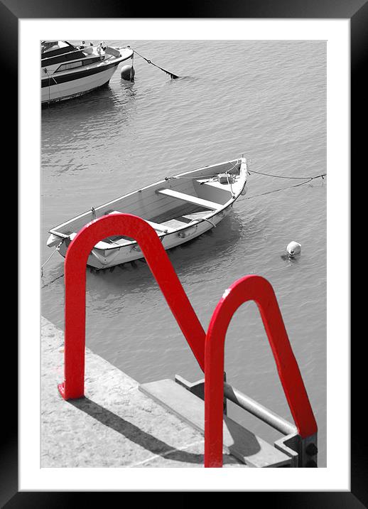 Harbour Red Framed Mounted Print by GARY KEYS