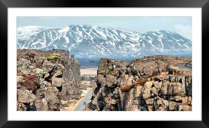 Iceland, Mountain Range Framed Mounted Print by Robert Cane