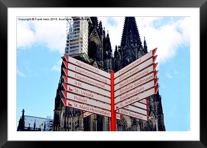 Street sign in Cologne Framed Mounted Print by Frank Irwin