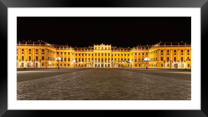 Schonbrunn palace at night Framed Mounted Print by Sergey Golotvin