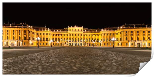 Schonbrunn palace at night Print by Sergey Golotvin