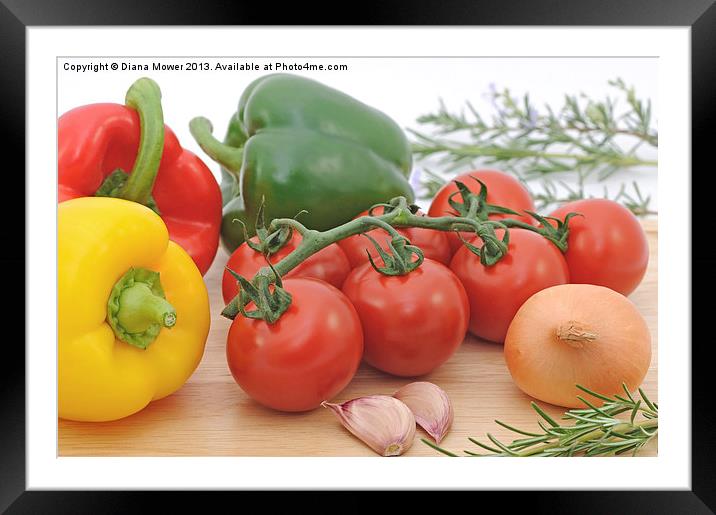 Fresh Vegetables Framed Mounted Print by Diana Mower