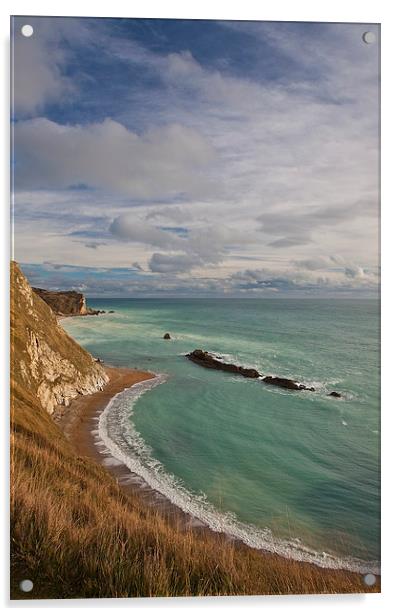Man O War Bay, Dorset Acrylic by Graham Custance