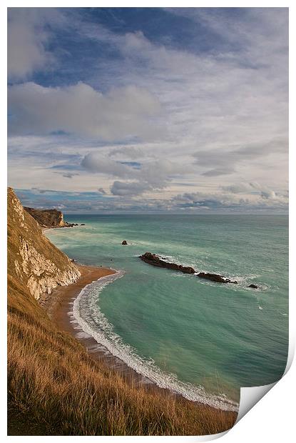 Man O War Bay, Dorset Print by Graham Custance