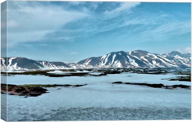 Iceland, Mountain Range Canvas Print by Robert Cane