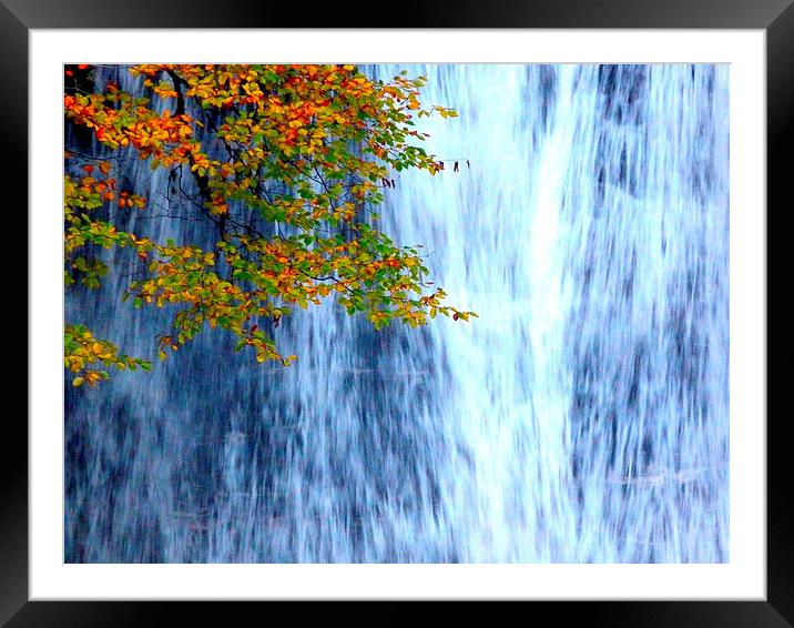 Autumn Waterfall Framed Mounted Print by Jennifer Henderson