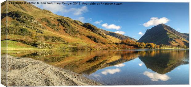 Buttermere Shoreline Canvas Print by Jamie Green