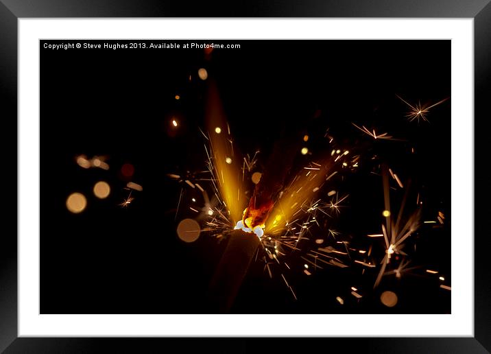 Sparkler firework fun Framed Mounted Print by Steve Hughes