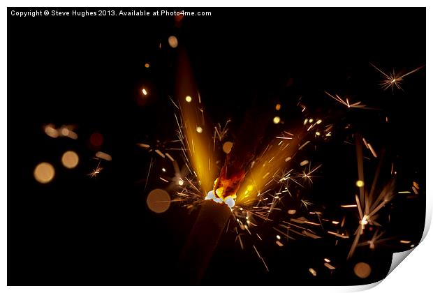 Sparkler firework fun Print by Steve Hughes