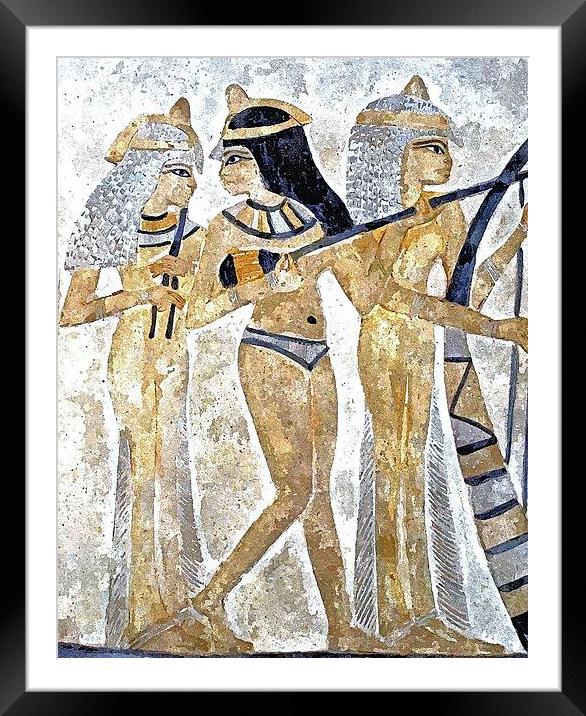 Egyptian Musicians Framed Mounted Print by Brian  Raggatt