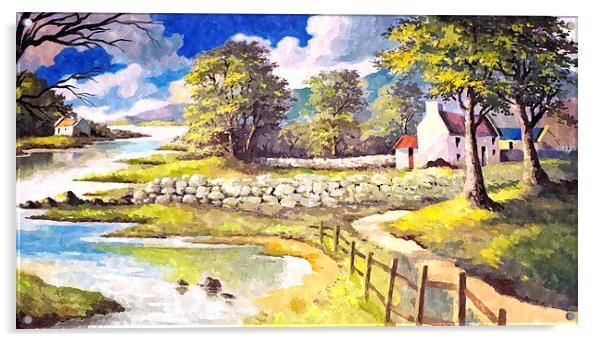 County Connemara landscape scene Acrylic by Brian  Raggatt