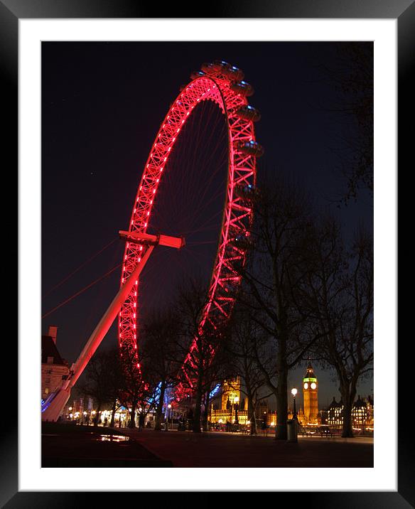 London's Big Eye and Small Ben Framed Mounted Print by Stephen Brown