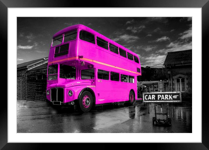 Pink Routemaster Framed Mounted Print by Rob Hawkins