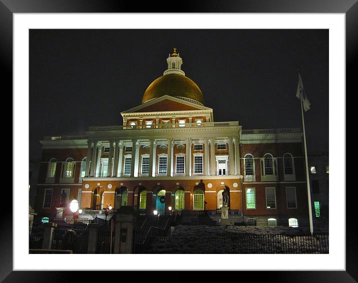 Massachusetts State House Framed Mounted Print by David Davies