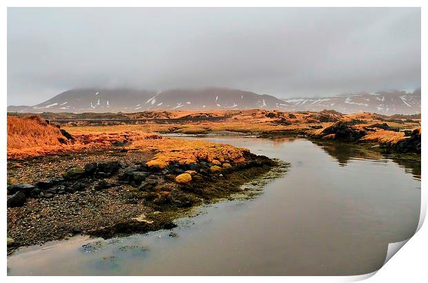 Iceland, Landscape View Print by Robert Cane