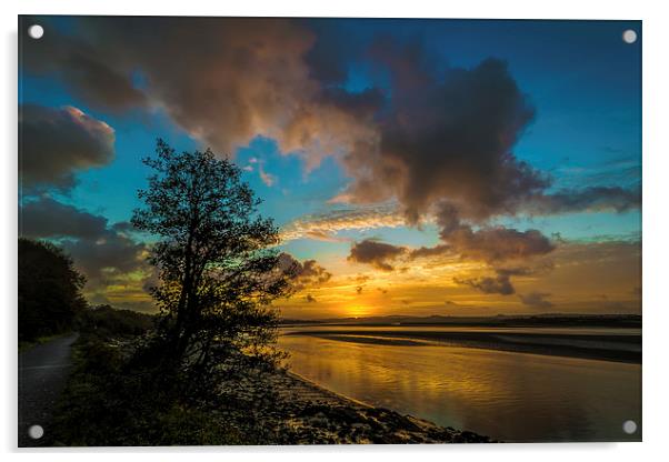 River Taw sunrise Acrylic by Dave Wilkinson North Devon Ph