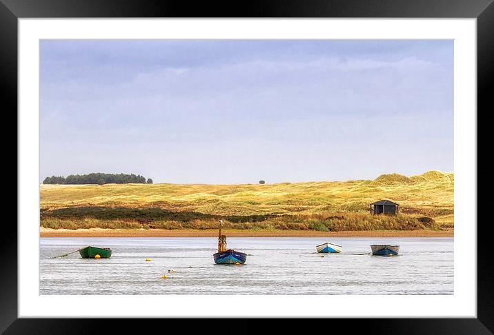 Boats on the Ythan Framed Mounted Print by Mike Stephen