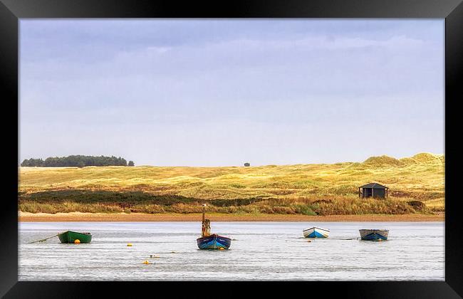 Boats on the Ythan Framed Print by Mike Stephen
