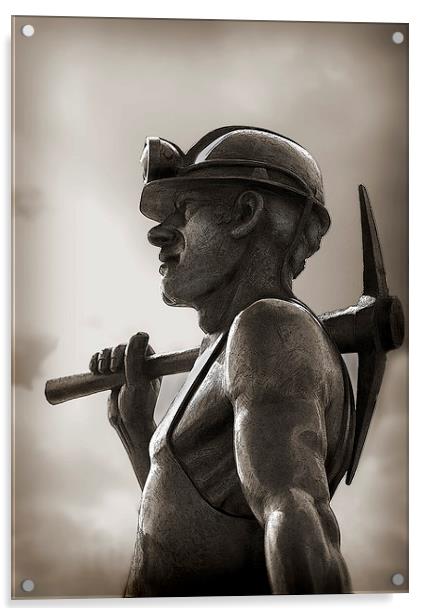 WELSH MINER Acrylic by Anthony R Dudley (LRPS)