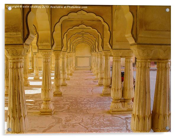 Indian Architecture - Amber Fort Acrylic by colin chalkley