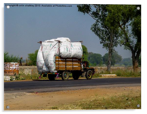 Rajasthan Grain Transportation Acrylic by colin chalkley