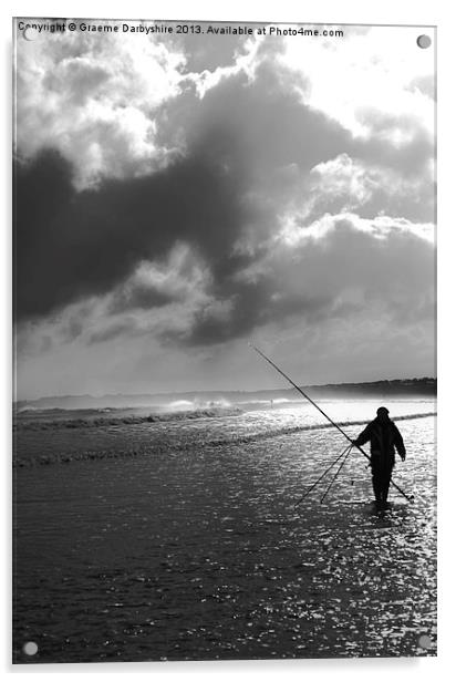 Lone Fisherman Acrylic by Graeme Darbyshire