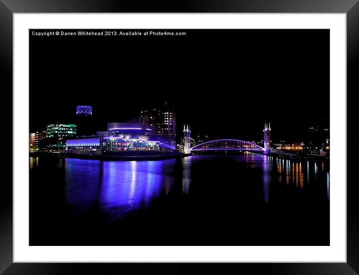 Neon on Black Framed Mounted Print by Darren Whitehead