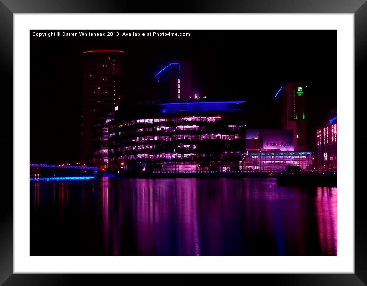 Media City in Purple Framed Mounted Print by Darren Whitehead