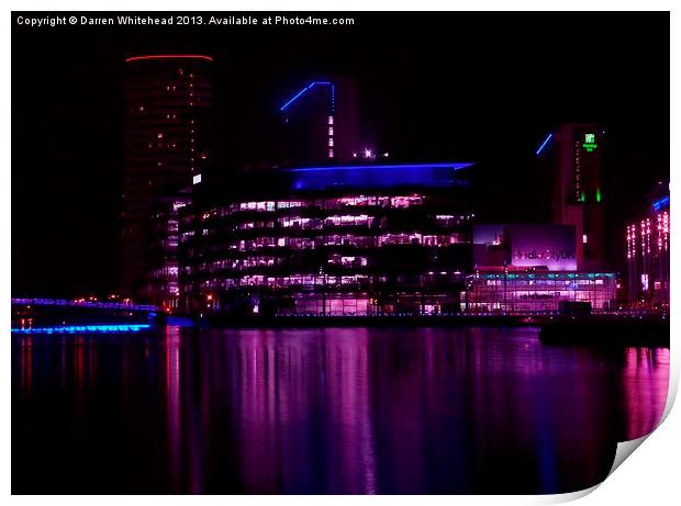 Media City in Purple Print by Darren Whitehead
