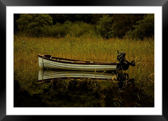 Boat reflection Framed Mounted Print by Aaron Fleming
