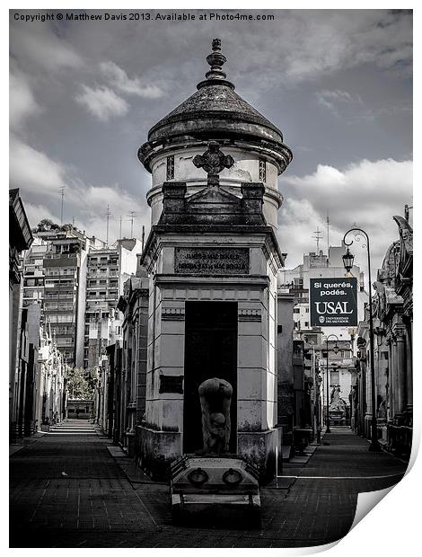 Cementerio de La Recoleta Print by Matthew Davis