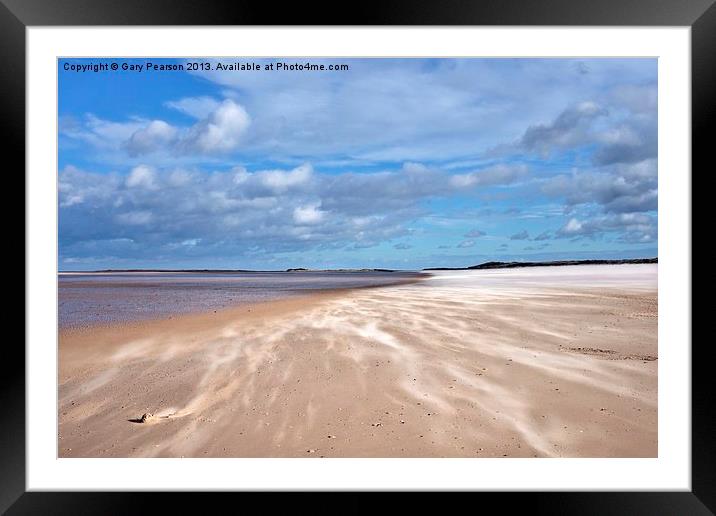 Brancaster beach sand storm Framed Mounted Print by Gary Pearson