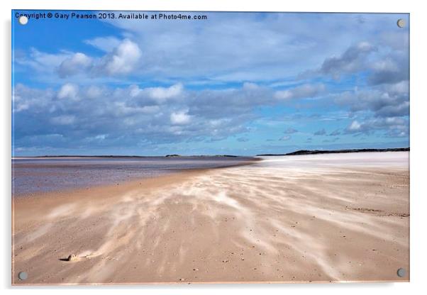 Brancaster beach sand storm Acrylic by Gary Pearson