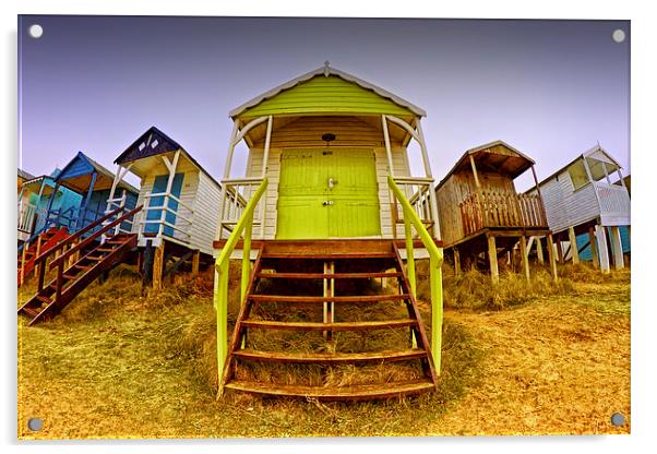 Hunstanton Beach Huts No.1 Acrylic by Ray Nelson