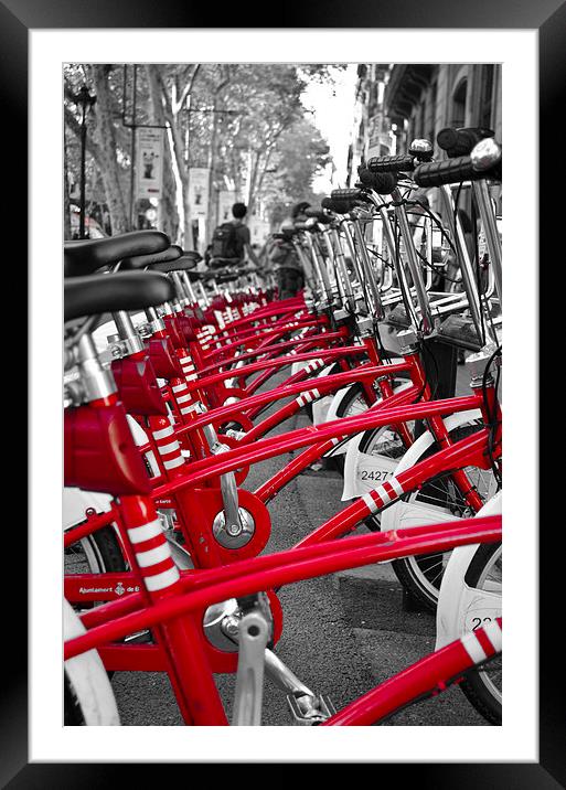 Barcelona bikes Framed Mounted Print by Colin Chipp