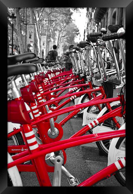 Barcelona bikes Framed Print by Colin Chipp