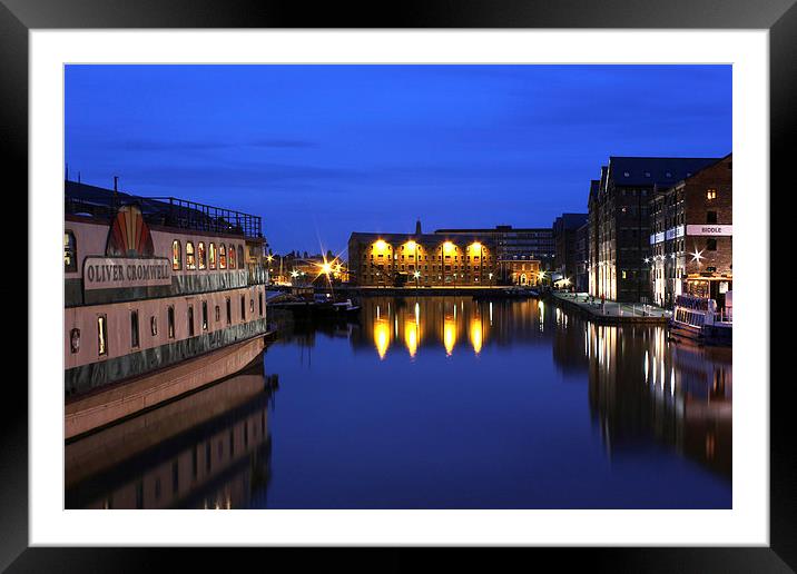 Glowing habour at night Framed Mounted Print by Gabriela Wernicke-Marfo
