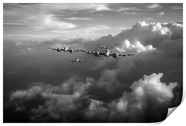 Beaufighters strike package black and white versio Print by Gary Eason